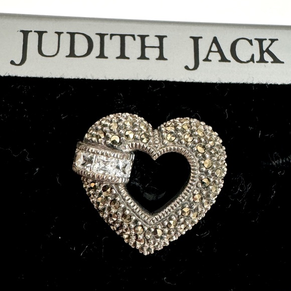 Judith Jack marcasite heart 🖤 pin/brooch - Picture 2 of 5
